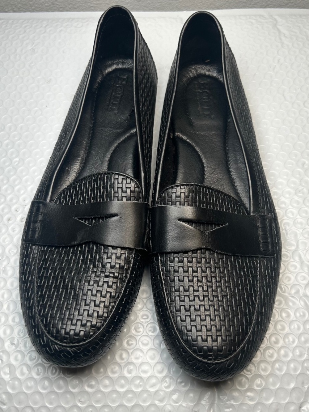 Born Malena Woven Penny Loafers Women's Size 8.5M Black